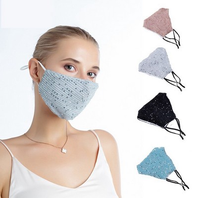 Adjustable Sparkly Face Mask for Women