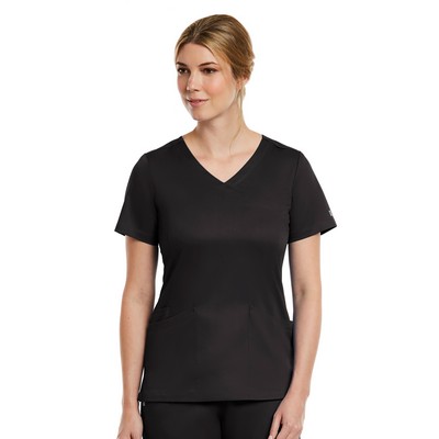 Maevn Matrix Women's Curved Mock Wrap Scrub Top