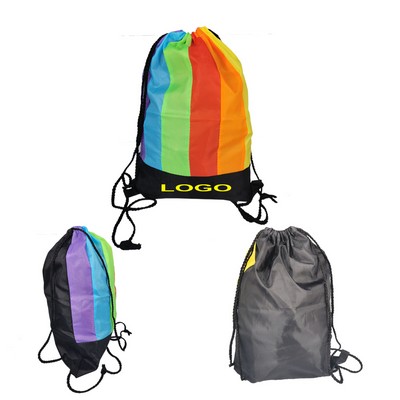 Rainbow Drawstring Backpack