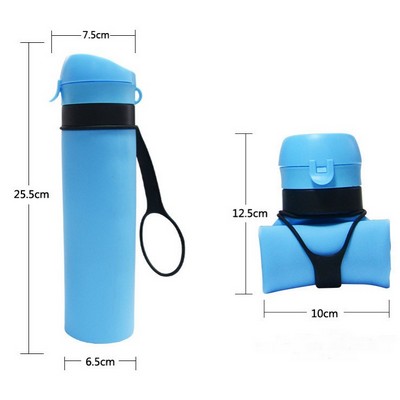 Outdoor Sports Bottle Foldable Collapsible Silicone Water Bottle