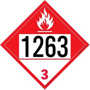 Combustible Liquid - Paint, Removable Vinyl Placard - 10.75" x 10.75"