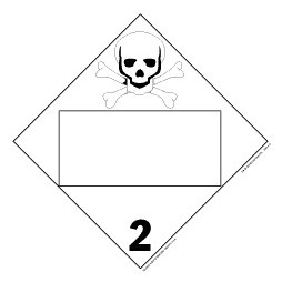 Toxic/Poison Class 2 Blank, Vinyl Placard - 10.75" x 10.75"