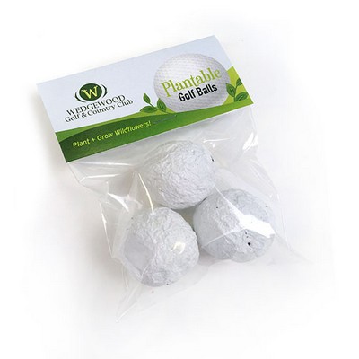 Plantable Golf Balls Day Seed Bombs Cellopack 3