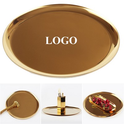 Round Stainless Steel Serving Tray