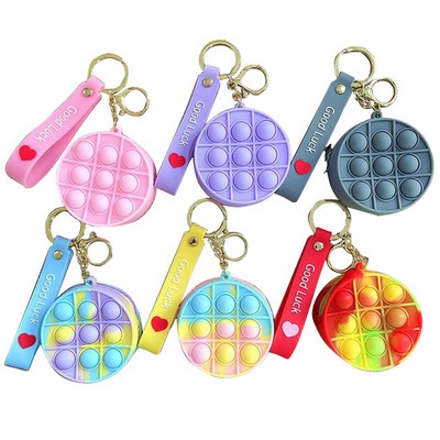 Push Pop Bubble Fidget Sensory Toy Silicone Coin Purse