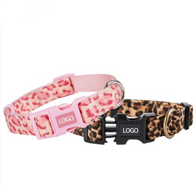 Polyester Adjustable Leopard Pet Collar