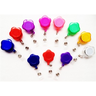 Flower Shape Retractable Badge Holder