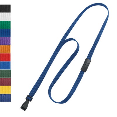 3/8" Blank Woven Breakaway Lanyards with Wide Plastic Hook