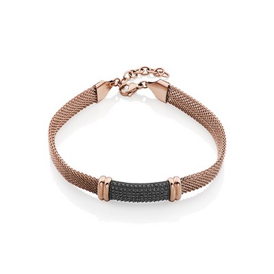 CJ Steelx CZ Mesh Bracelet - Rose and Black