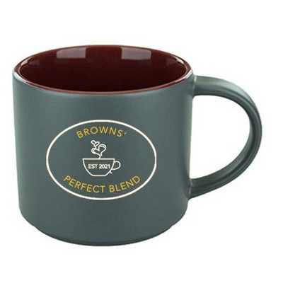 16 Oz. Norwich Coffee Mug w/Gloss Burgundy Red Interior