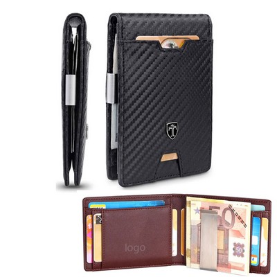 Men's Slim Wallet w/Money Clip