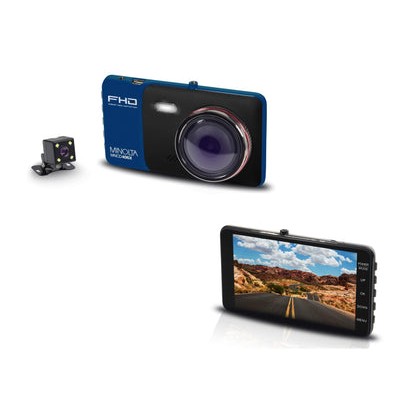 Minolta® Blue Full HD 1080p 2-Channel Dashcam