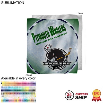 24 Hr Express Ship - Microfiber Dri-Lite Terry Fan, Cheering, Skate Towel, 12x12, Sublimated