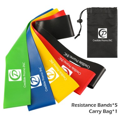 Fitness Or Yoga Resistance Loop Or Exercise Band Set of 5 Mini Resistance Bands