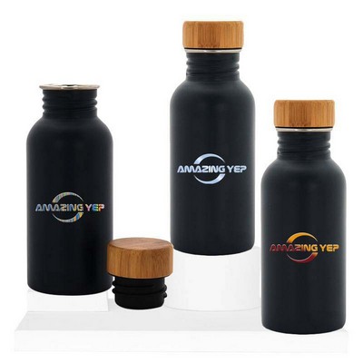 Sport Stainless Bottle W/ Wood Cover 12oz.