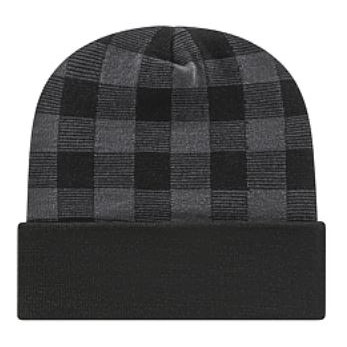 Cap America® USA Made Plaid Knit Beanie w/Cuff