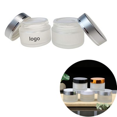 Frosted Clear Glass Empty Refillable Cosmetic Jars