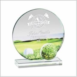 5" Golf Achievement Art Glass Sculpture Award