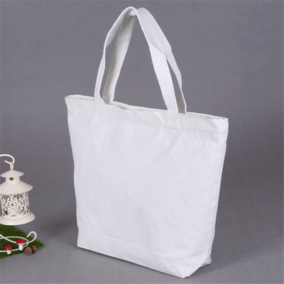 White Canvas Tote w/Gusset