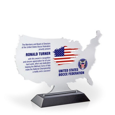 USA Coast-to-Coast Award with Black Wood Base - UV Print