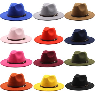 Comhats Wool Felt Fedora Hat Ladies Church Derby Party