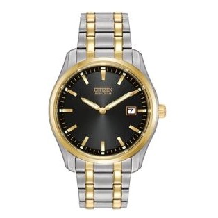 Citizen® Men's Corso Eco-Drive® Two-Tone Watch w/Black Dial