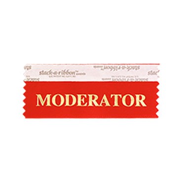 Moderator Stk A Rbn Red Ribbon Gold Imprint