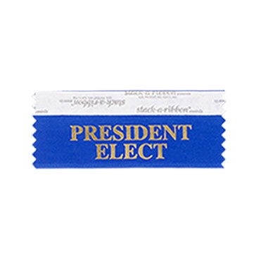 President Elect Stk A Rbn Blue Ribbon Gold Imprint