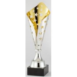 18" Assembled Silver/Gold Cup Award w/Star Cutouts