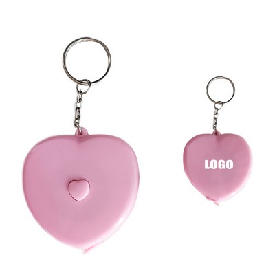 Heart Shaped Tape Ruler Keychain