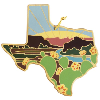 Texas State Shaped Cutting & Serving Board w/Artwork by Summer Stokes