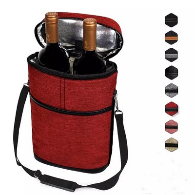 2 Bottle Wine Tote Carrier Cooler Bag