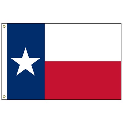 Texas 3' x 5' 2-ply Poly Flag w/ Heading & Grommets