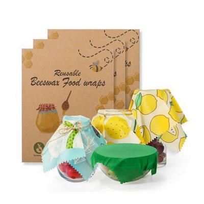 3 in 1 Reusable Beeswax Food Wraps Set