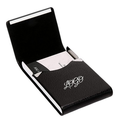 Business Card Case Metal Name Card Holder with Magnetic Closure