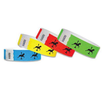 3/4" wide x 10" long - 3/4" Tyvek Merry Go Round Wristbands Printed 1/0