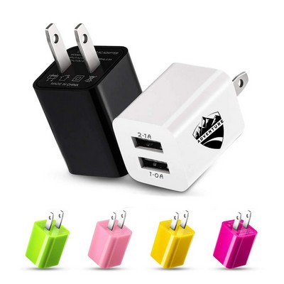 2.1A 2 Port USB Wall Charger Adapter