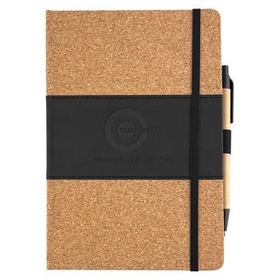 Cork & Faux Leather Notebook with Pen