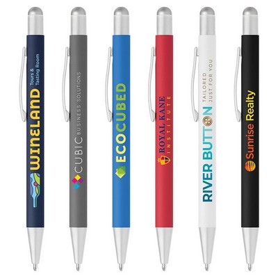 Bold Softy Satin with Stylus - Full Color Metal Pen