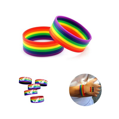 Rainbow Silicone Wristband (direct import)