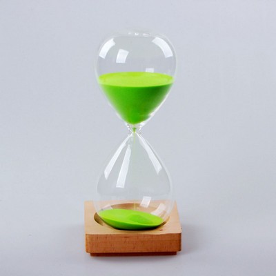 5 Minutes Sand Timer With Wooden Base