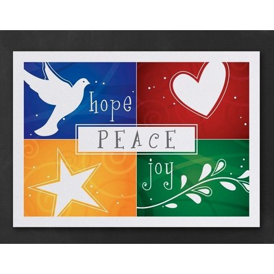 Colorful Hope Peace Joy Economy Holiday Card