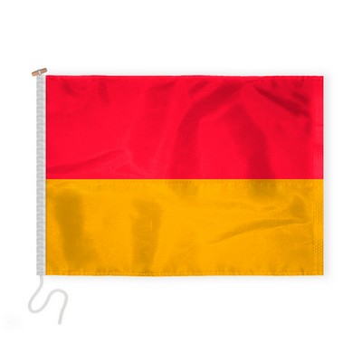 2.5'x3.3' 1ply Nylon Red and Yellow Beach Safety Flag with rope and toggle- Sewn