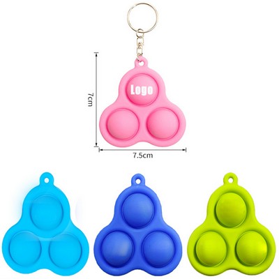 3 Bubbles Pop Push Silicone Keychain