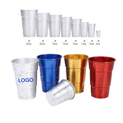 12 OZ Reusable Aluminum Beer Mug Cups Silver