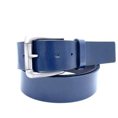 Brush Off Blue Leather Belt