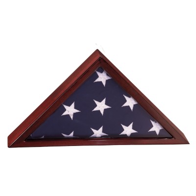 16 1/4" x 8 1/4" Rosewood Piano Finish Flag Display Case