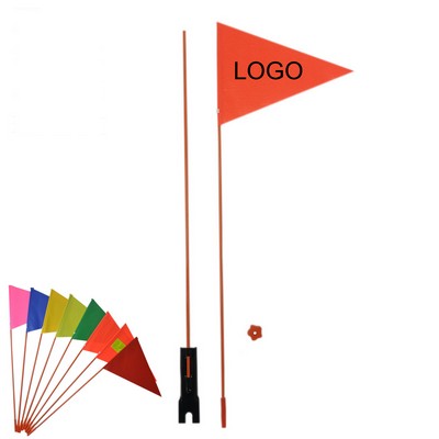 Safety Bike Flag With Fiberglass Pole