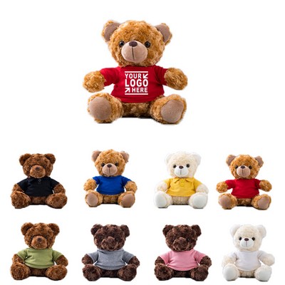 4 Color Plush Teddy Bear w/ Colored Polo Shirt