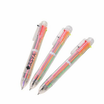 6-in-1 Multicolor Pen Transparent